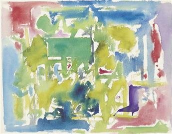 CARL HOLTY Two abstract watercolors.